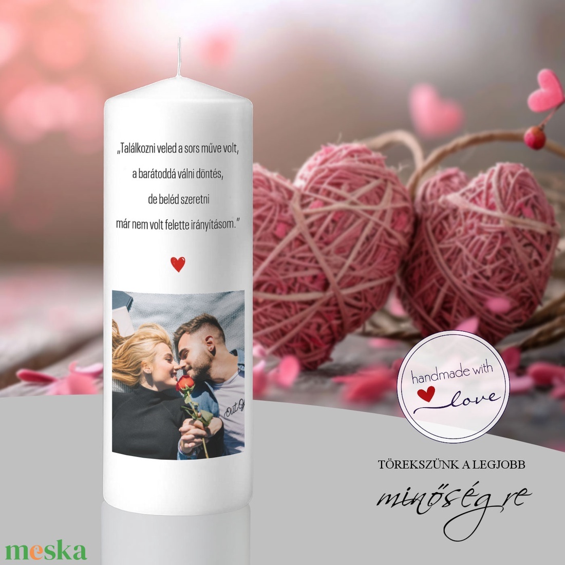 Sorsunk fénye valentin napi fényképes gyertya - otthon & életmód - gyertya, illat, aroma - gyertya - Meska.hu