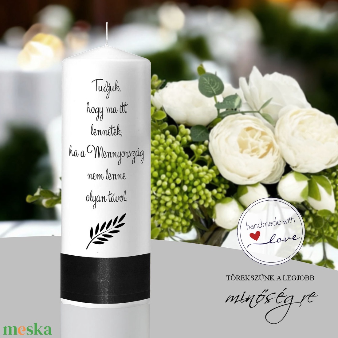 Csendes fény esküvői emlékgyertya - esküvő - dekoráció - gyertya & gyertyatartó - Meska.hu