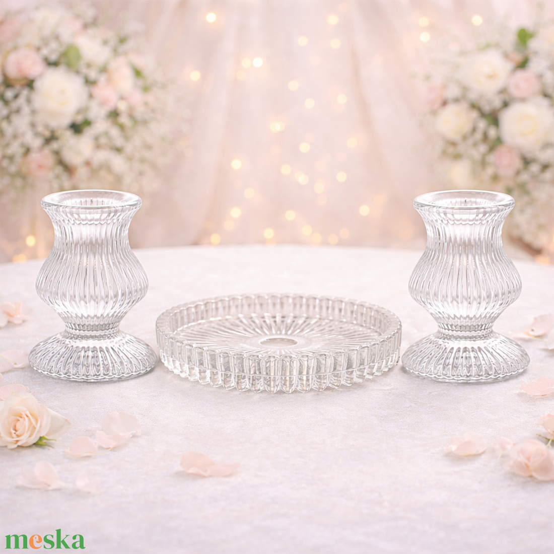 Esküvői gyertyatartó szettek - esküvő - dekoráció - gyertya & gyertyatartó - Meska.hu