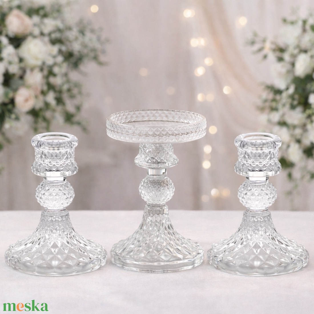 Esküvői gyertyatartó szettek - esküvő - dekoráció - gyertya & gyertyatartó - Meska.hu