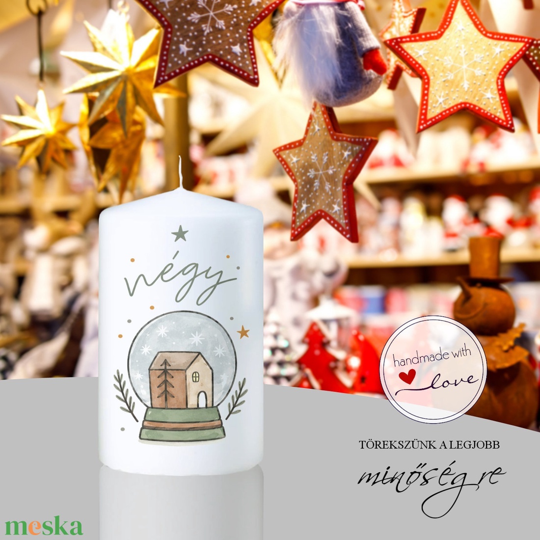 Téli pillanatok adventi gyertya szett - karácsony - adventi díszek - adventi gyertyadíszek és koszorúdíszek - Meska.hu