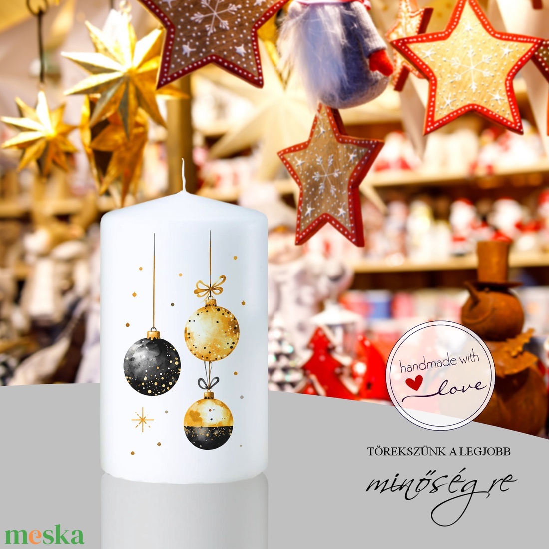 Aranyszarvas adventi gyertya szett - karácsony - adventi díszek - adventi gyertyadíszek és koszorúdíszek - Meska.hu