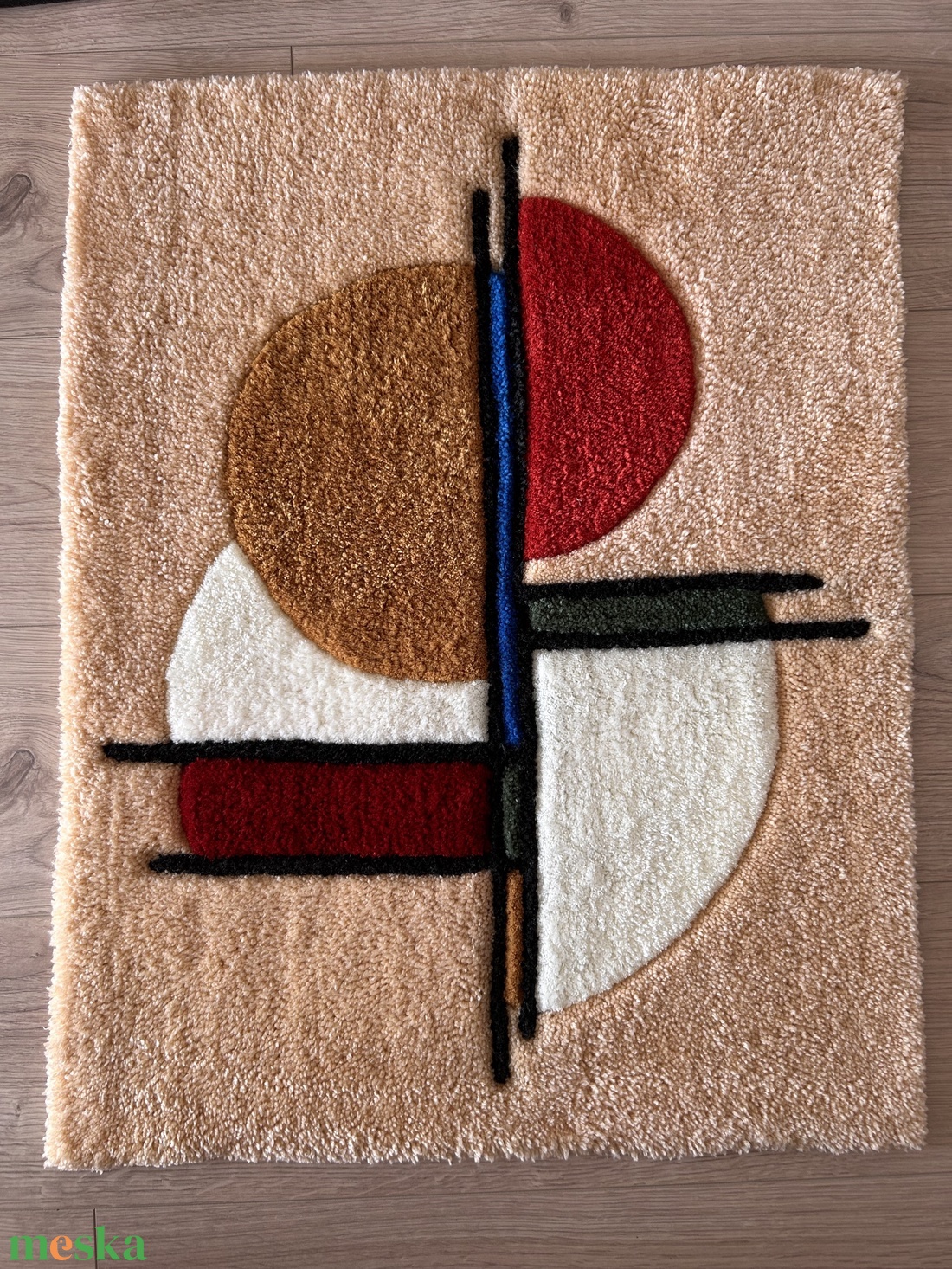 Geometriai mintás tufting szőnyeg , vagy fali dekoráció  - otthon & életmód - lakástextil - szőnyeg - más típusú szőnyeg - Meska.hu