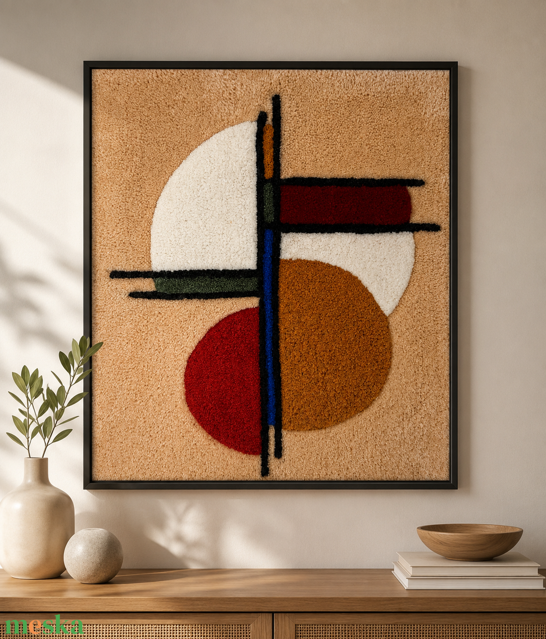 Geometriai mintás tufting szőnyeg , vagy fali dekoráció  - otthon & életmód - lakástextil - szőnyeg - más típusú szőnyeg - Meska.hu