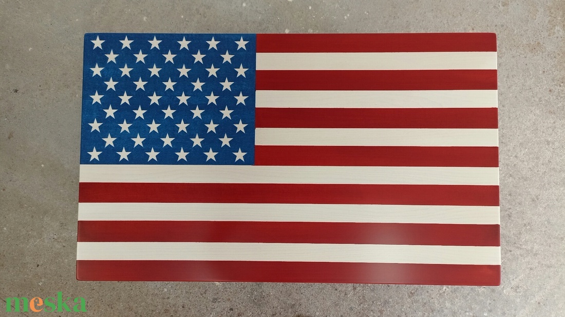 Yoko dohányzóasztal Amerikai Egyesült Államok zászló asztallappal - otthon & életmód - bútor - asztal - Meska.hu