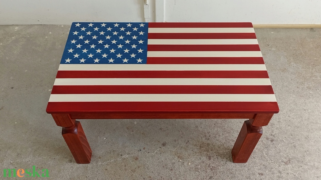 Yoko dohányzóasztal Amerikai Egyesült Államok zászló asztallappal - otthon & életmód - bútor - asztal - Meska.hu