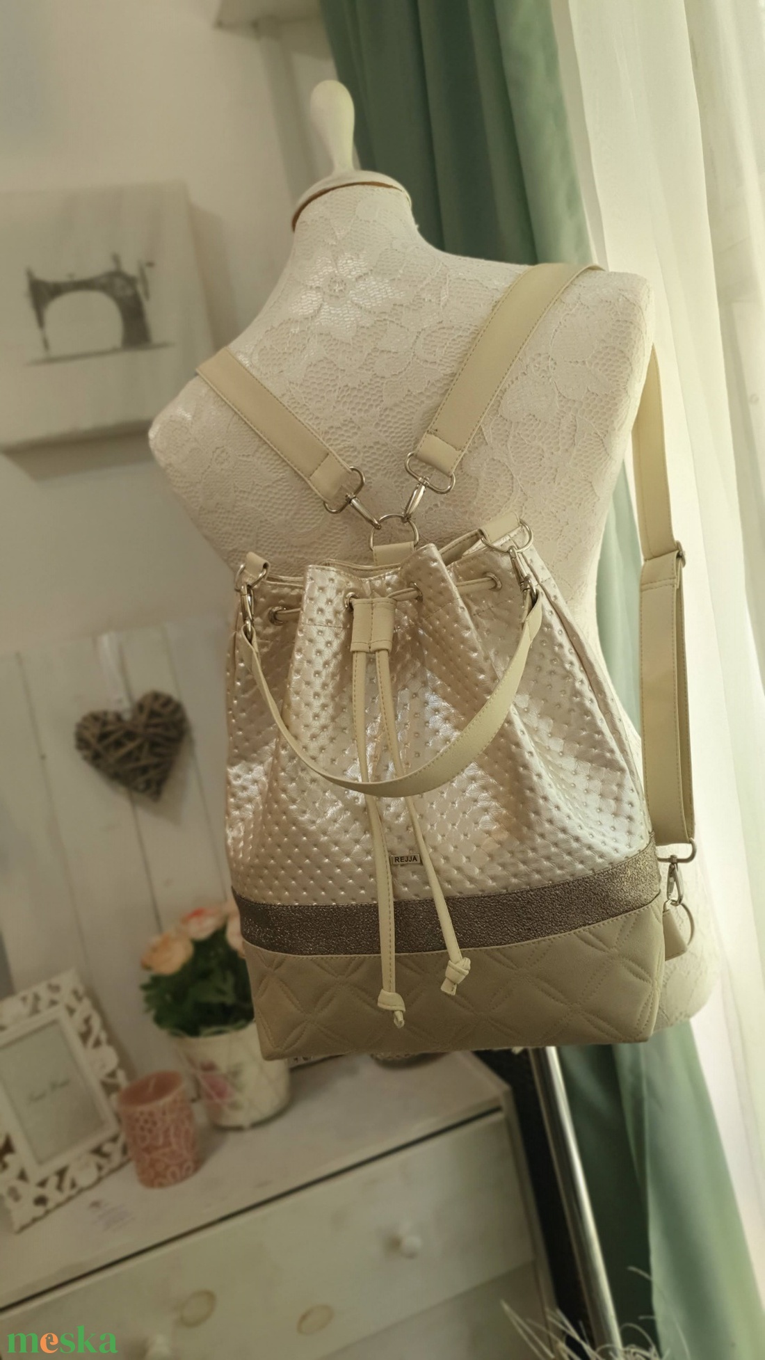 Hátizsák 3in1 bucketbag összehúzható - táska & tok - hátizsák - hátizsák - Meska.hu