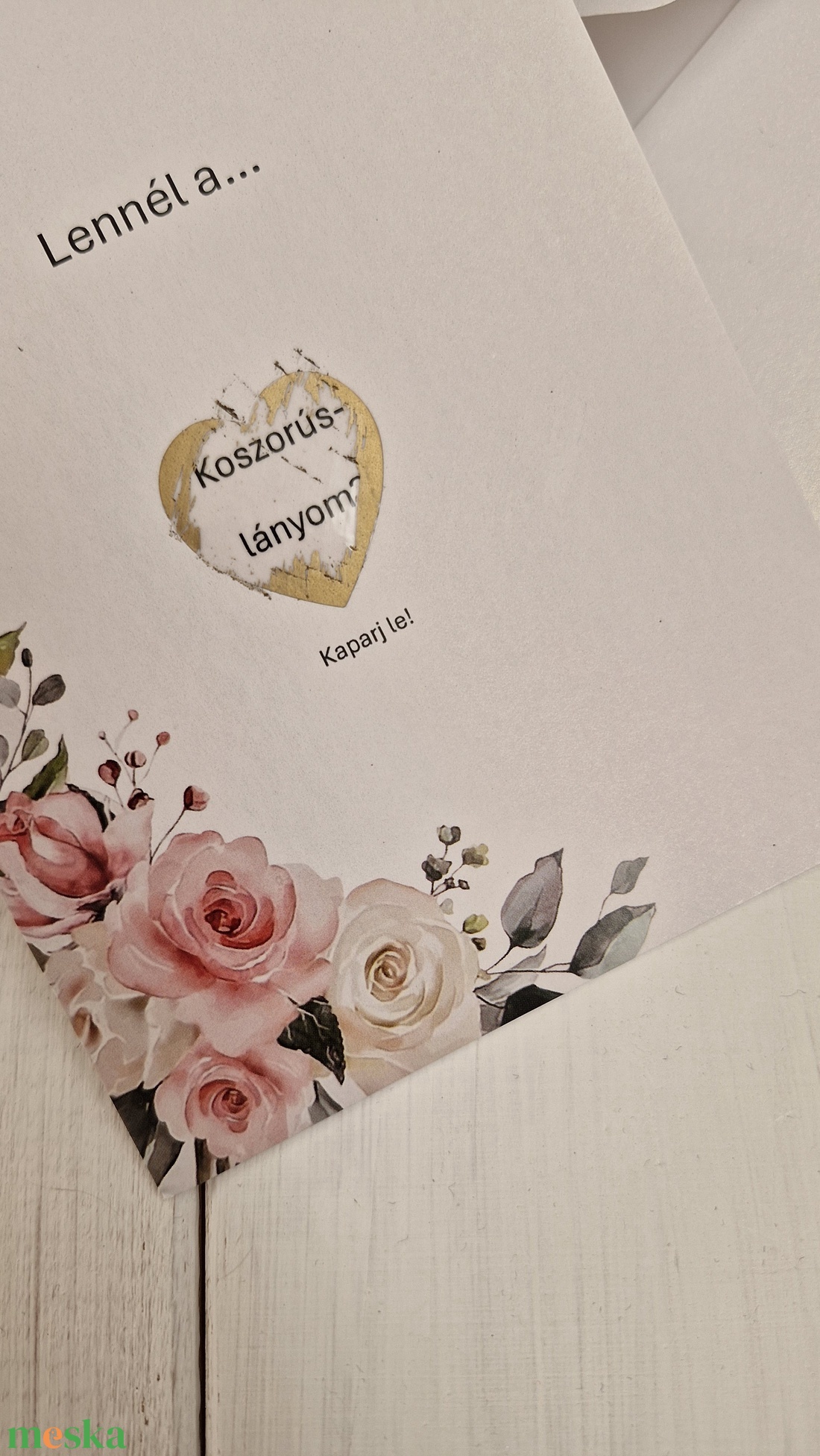 Koszorúslány felkérő kaparós kártya - esküvő - meghívó & kártya - koszorúslány felkérő - Meska.hu