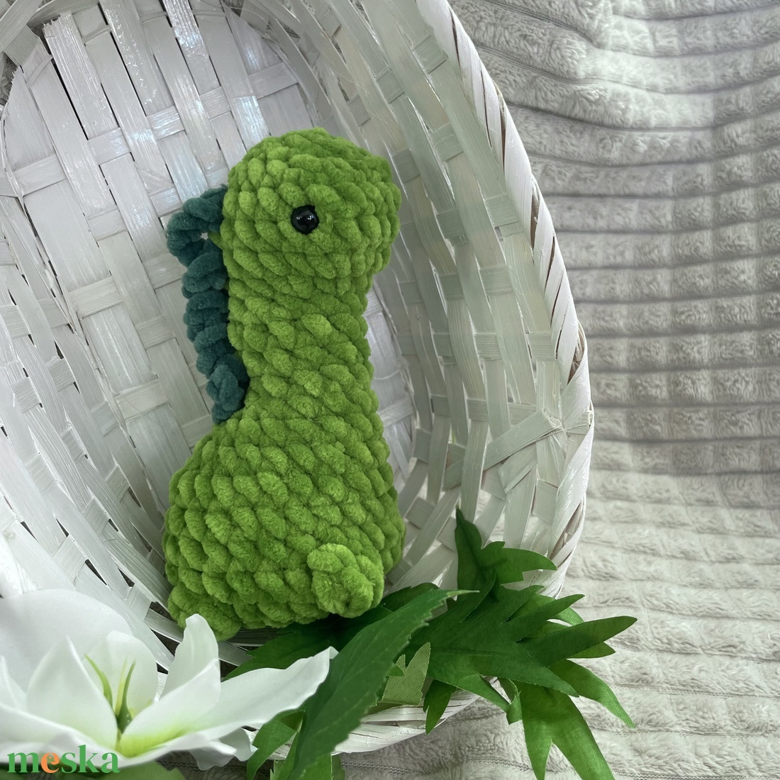 Zöld dínó plüss - játék & sport - plüssállat & játékfigura - plüss dínók - Meska.hu