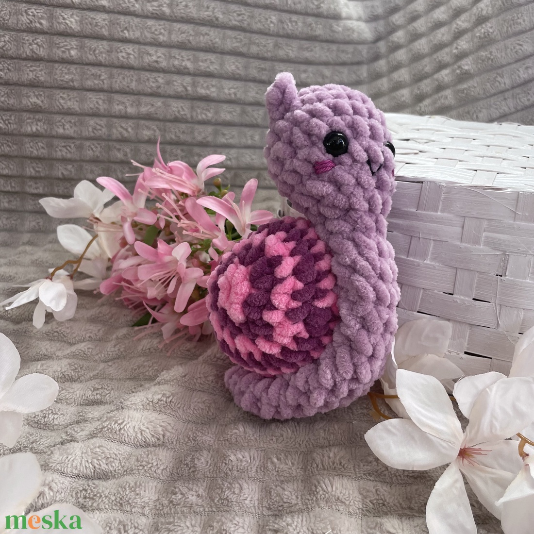 Lila Plüss csigabiga - játék & sport - plüssállat & játékfigura - csiga - Meska.hu