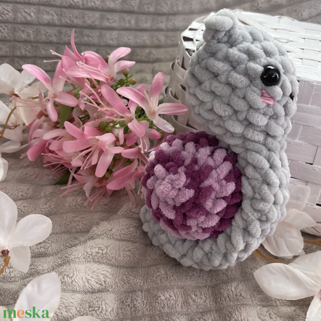 Lila Plüss csigabiga - játék & sport - plüssállat & játékfigura - csiga - Meska.hu