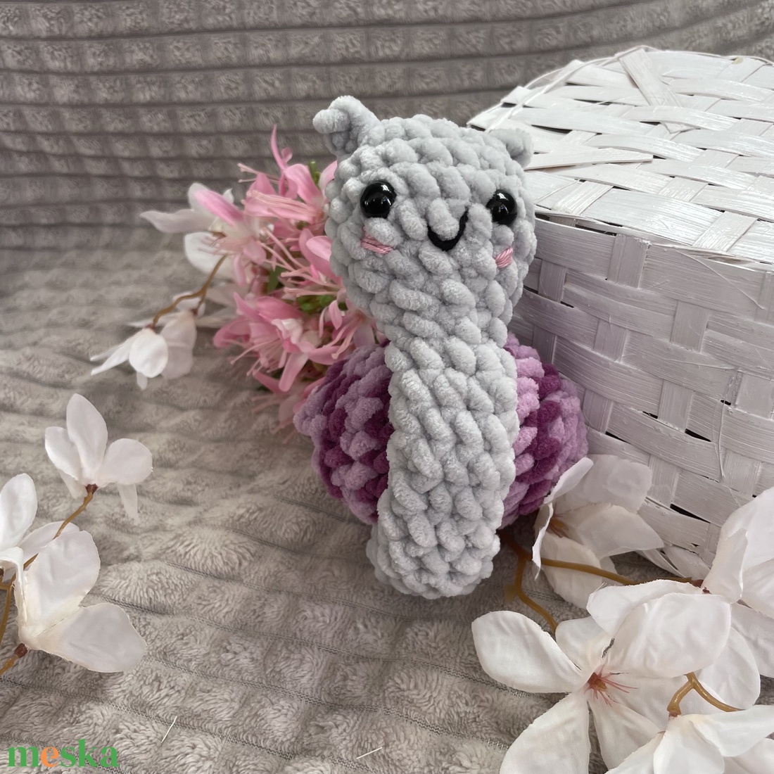 Lila Plüss csigabiga - játék & sport - plüssállat & játékfigura - csiga - Meska.hu