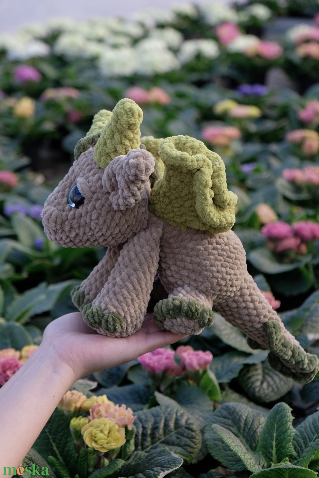 Horgolt zöld sárkány - játék & sport - plüssállat & játékfigura - plüss sárkány - Meska.hu