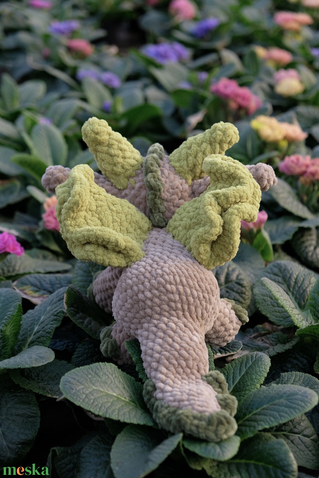 Horgolt zöld sárkány - játék & sport - plüssállat & játékfigura - plüss sárkány - Meska.hu