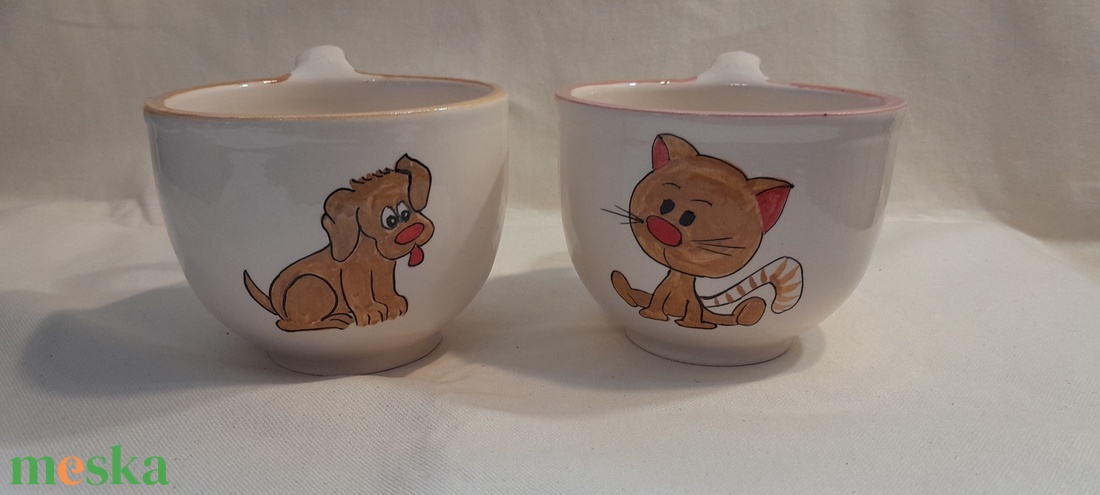 Karácsonyi bögrepár kutyás, cicás - otthon & életmód - konyhafelszerelés, tálalás - tálalás - bögre & csésze - Meska.hu