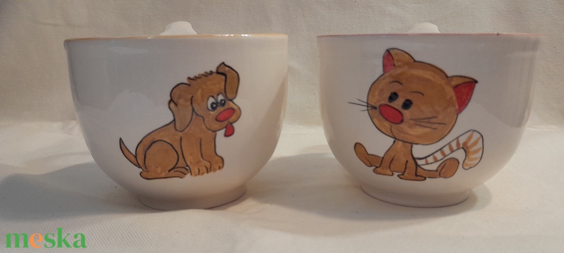 Karácsonyi bögrepár kutyás, cicás - otthon & életmód - konyhafelszerelés, tálalás - tálalás - bögre & csésze - Meska.hu