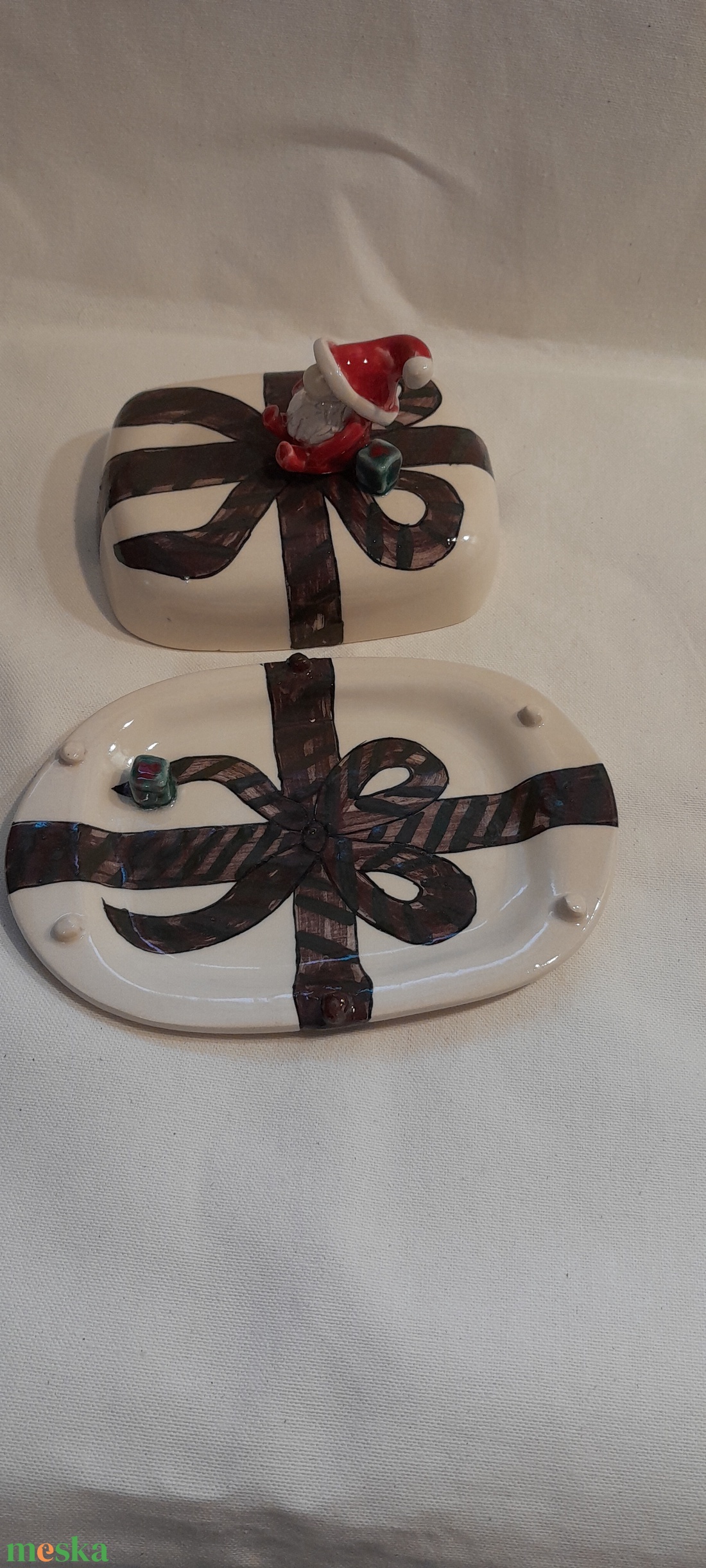 Karácsonyi vajtartó - otthon & életmód - konyhafelszerelés, tálalás - konyhai tárolás - méz & vajtartó - Meska.hu