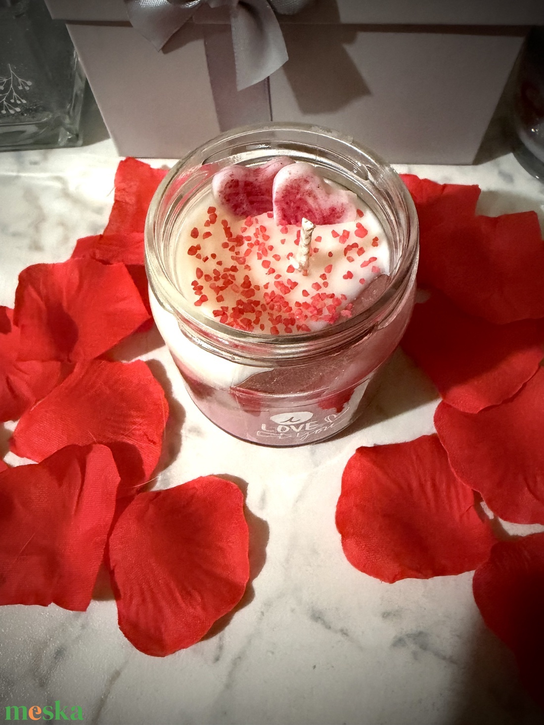 Valentin-napi gyertya - esküvő - emlék & ajándék - köszönőajándék - Meska.hu