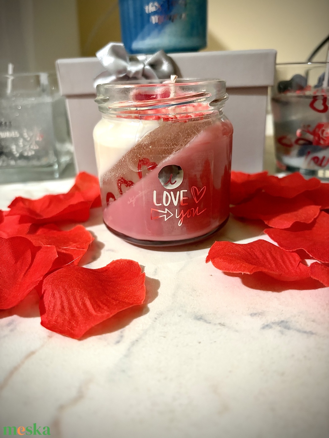 Valentin-napi gyertya - esküvő - emlék & ajándék - köszönőajándék - Meska.hu
