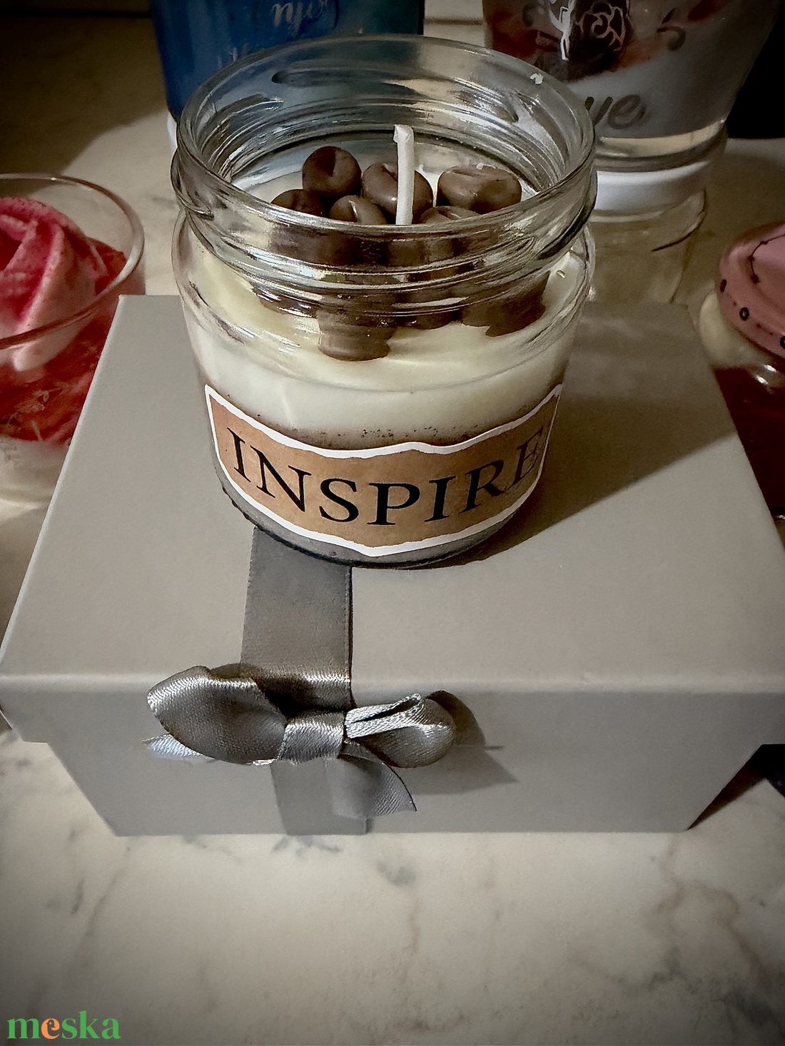 Inspiráló gyertya - esküvő - emlék & ajándék - köszönőajándék - Meska.hu