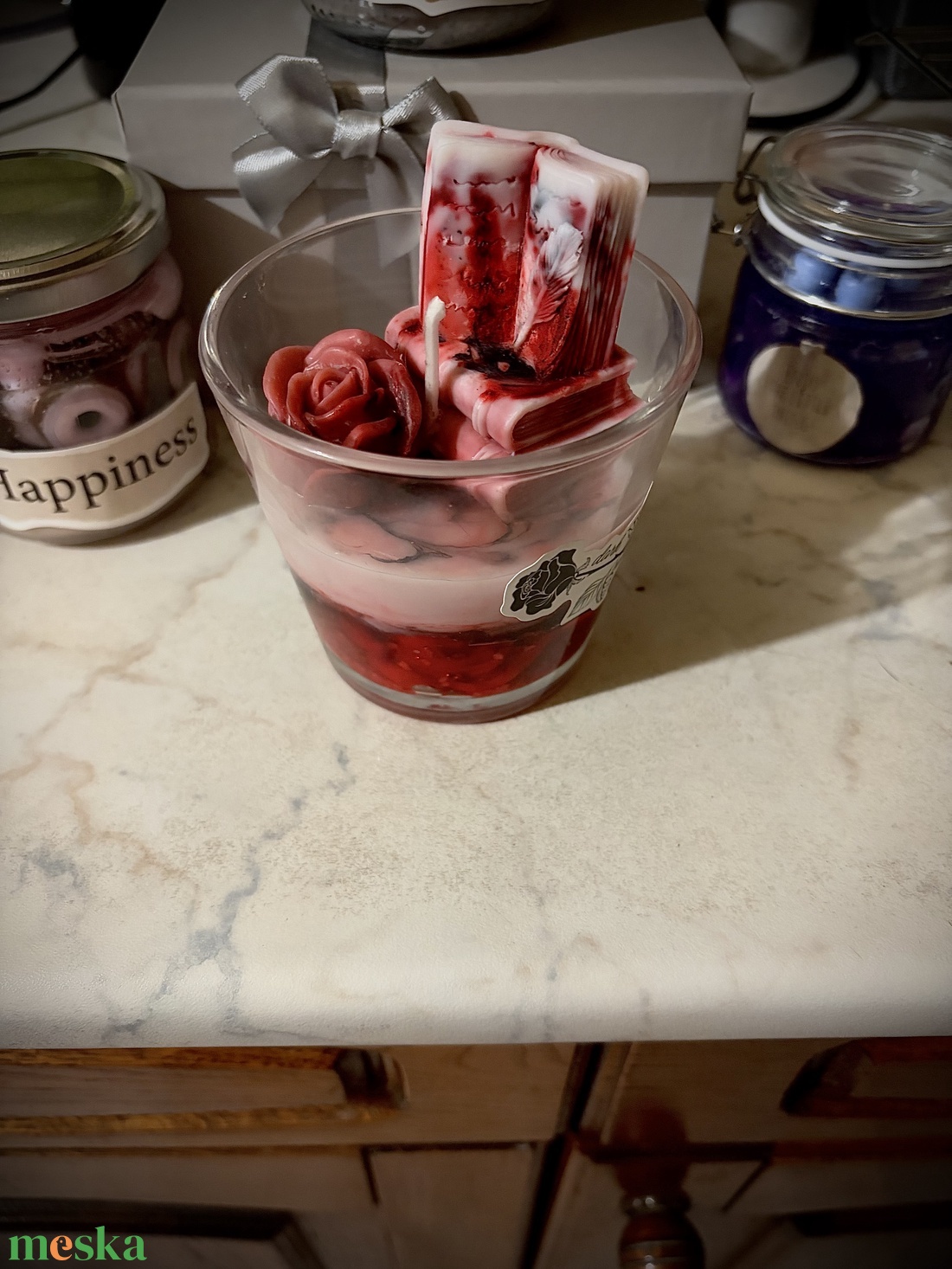 Könyv gyertya - esküvő - emlék & ajándék - doboz - Meska.hu