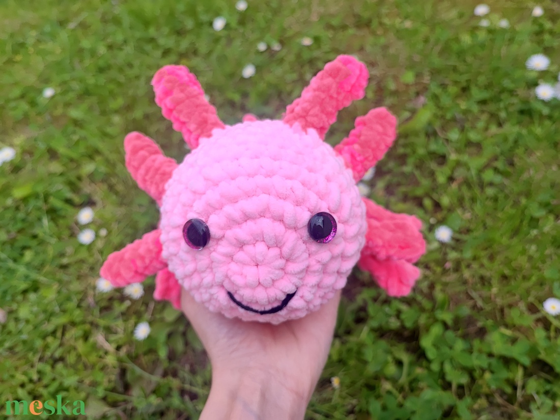 Óriás horgolt pink axololt - játék & sport - plüssállat & játékfigura - más figura - Meska.hu