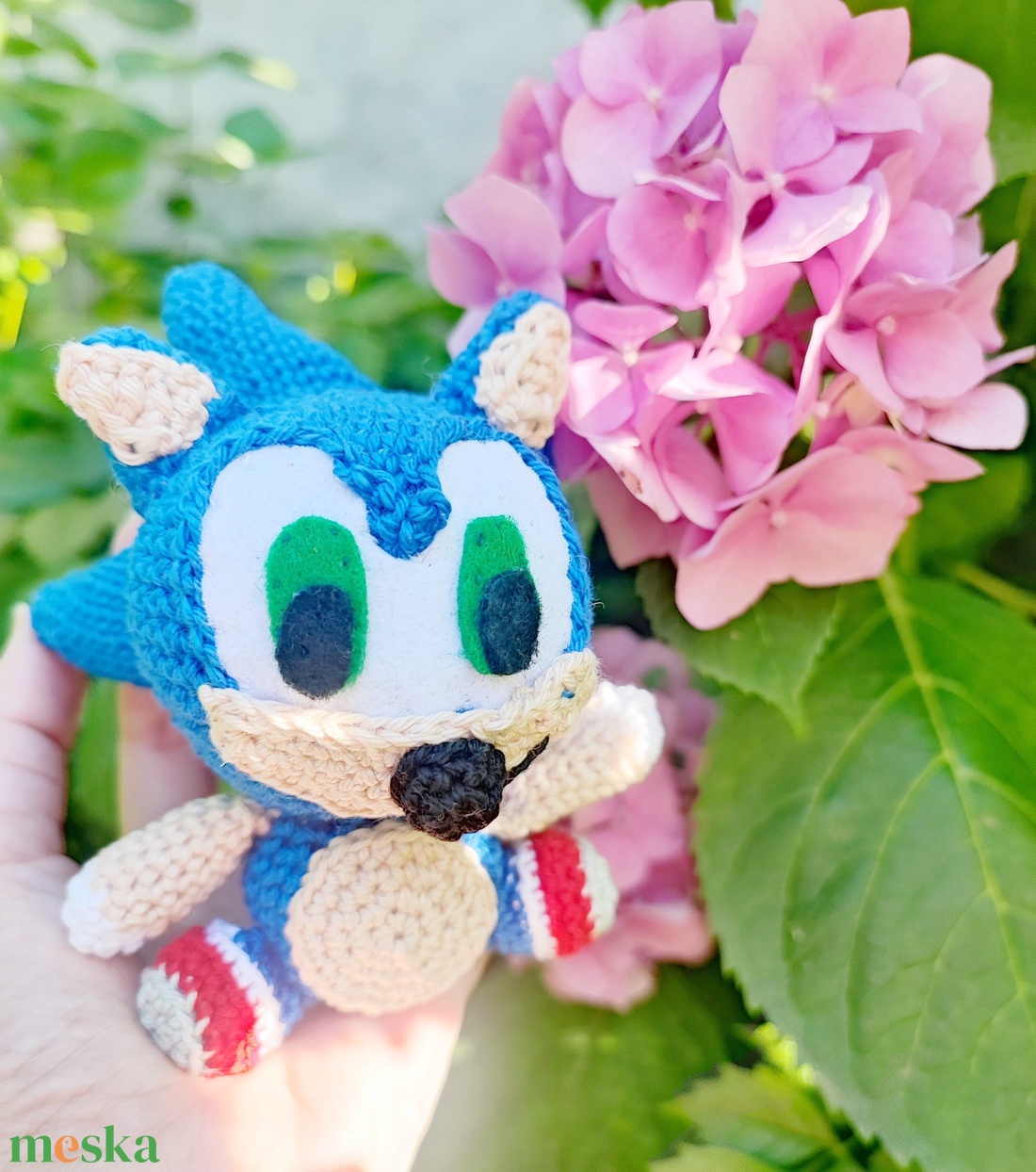 Sonic horgolt figura - játék & sport - plüssállat & játékfigura - plüss mesefigurák - Meska.hu
