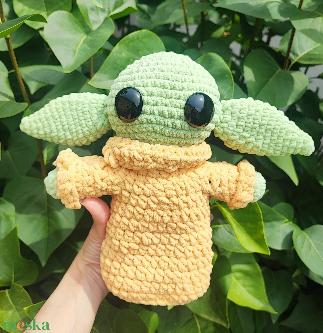 Star Wars, Grogu, Baby Yoda horgolt nagy figura - játék & sport - plüssállat & játékfigura - más figura - Meska.hu