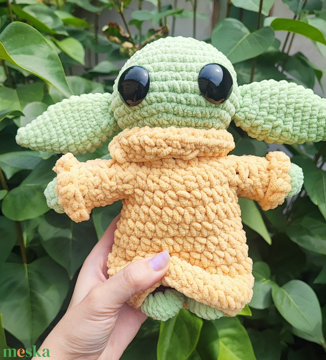Star Wars, Grogu, Baby Yoda horgolt nagy figura - játék & sport - plüssállat & játékfigura - más figura - Meska.hu
