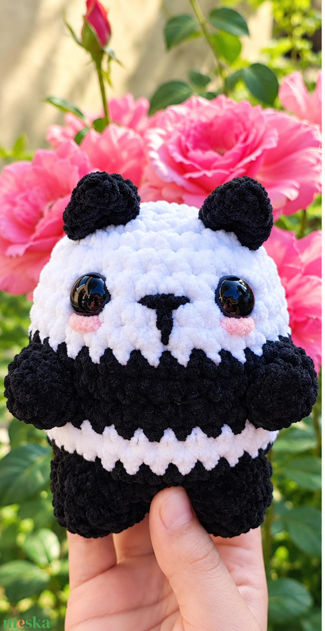 Horgolt panda - játék & sport - plüssállat & játékfigura - maci - Meska.hu