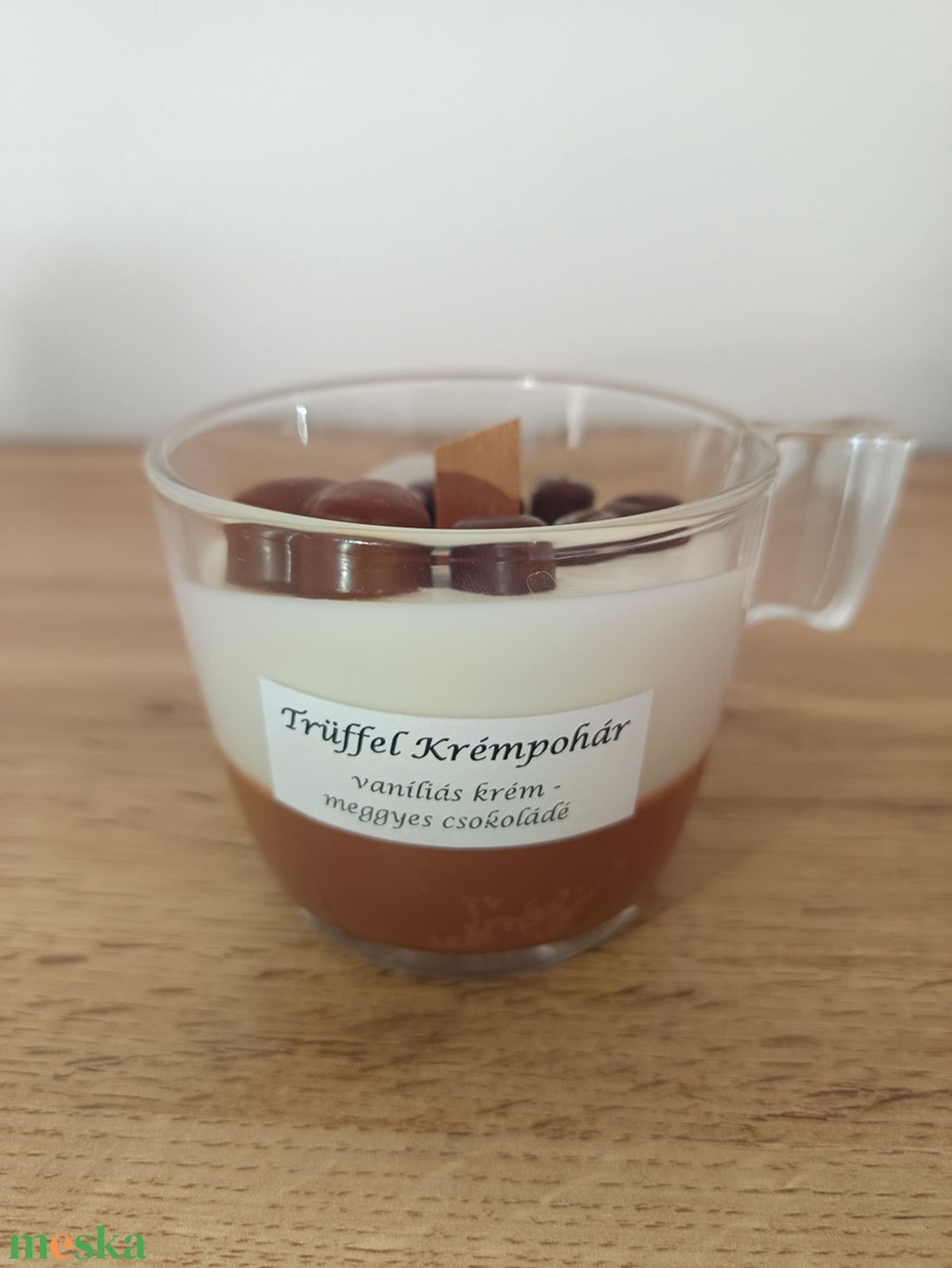 Trüffel krémpohár  szívvel - otthon & életmód - gyertya, illat, aroma - gyertya - Meska.hu