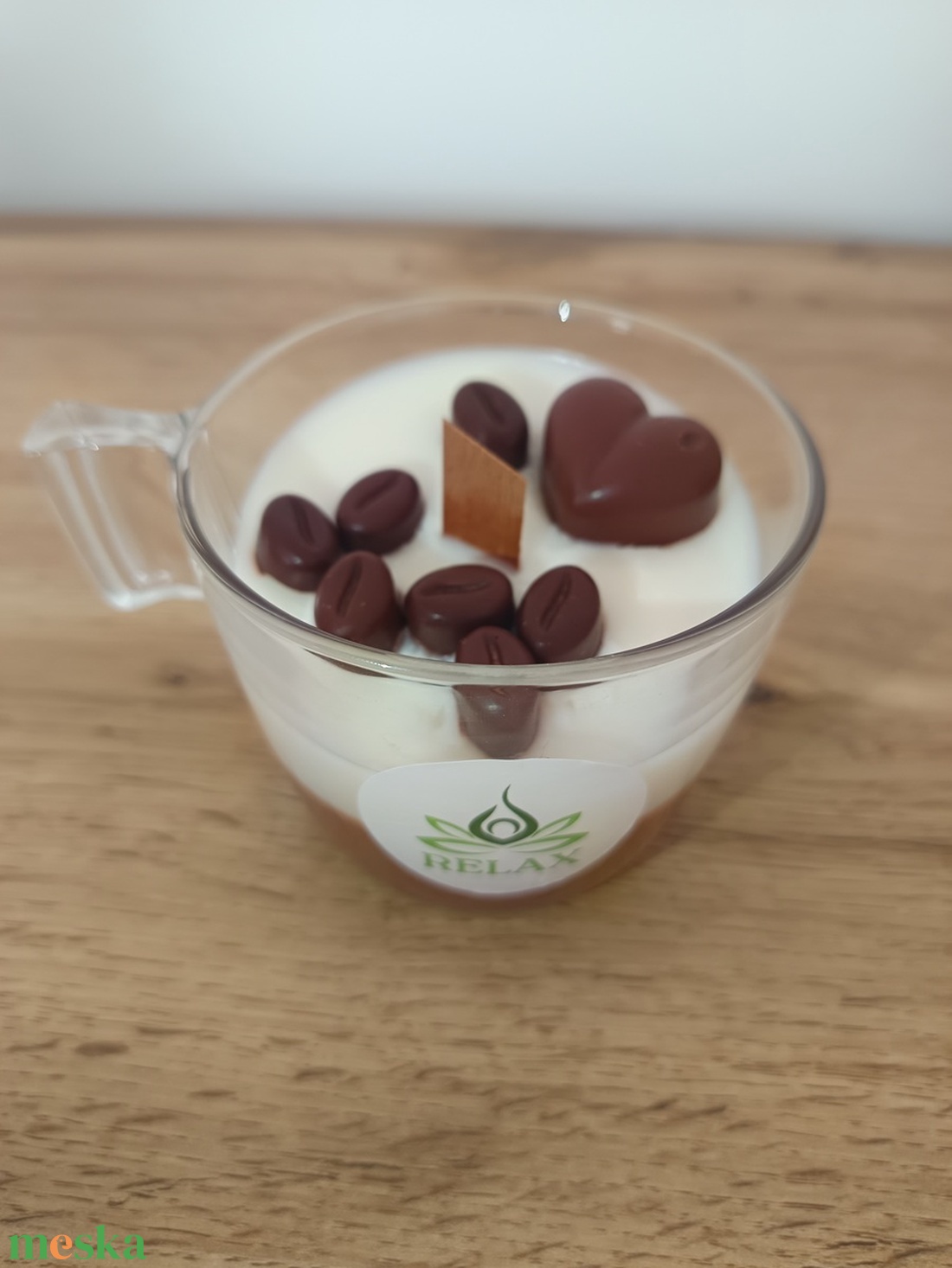 Trüffel krémpohár  szívvel - otthon & életmód - gyertya, illat, aroma - gyertya - Meska.hu