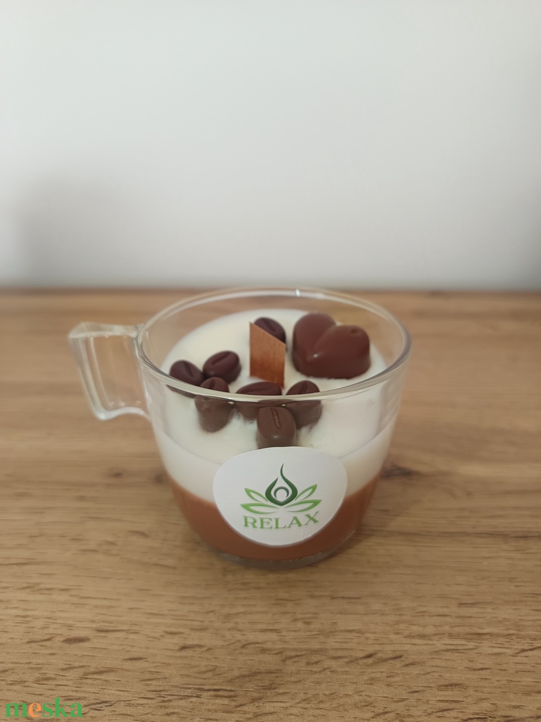 Trüffel krémpohár  szívvel - otthon & életmód - gyertya, illat, aroma - gyertya - Meska.hu