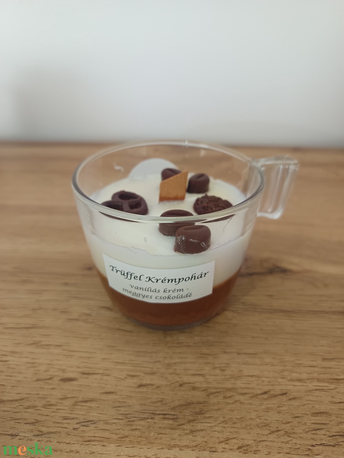 Trüffel krémpohár  kávé+csoki - otthon & életmód - gyertya, illat, aroma - gyertya - Meska.hu