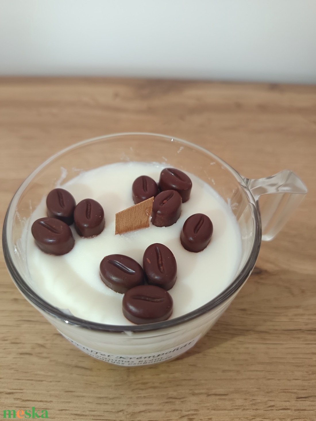 Trüffel krémpohár  kávébab - otthon & életmód - gyertya, illat, aroma - gyertya - Meska.hu