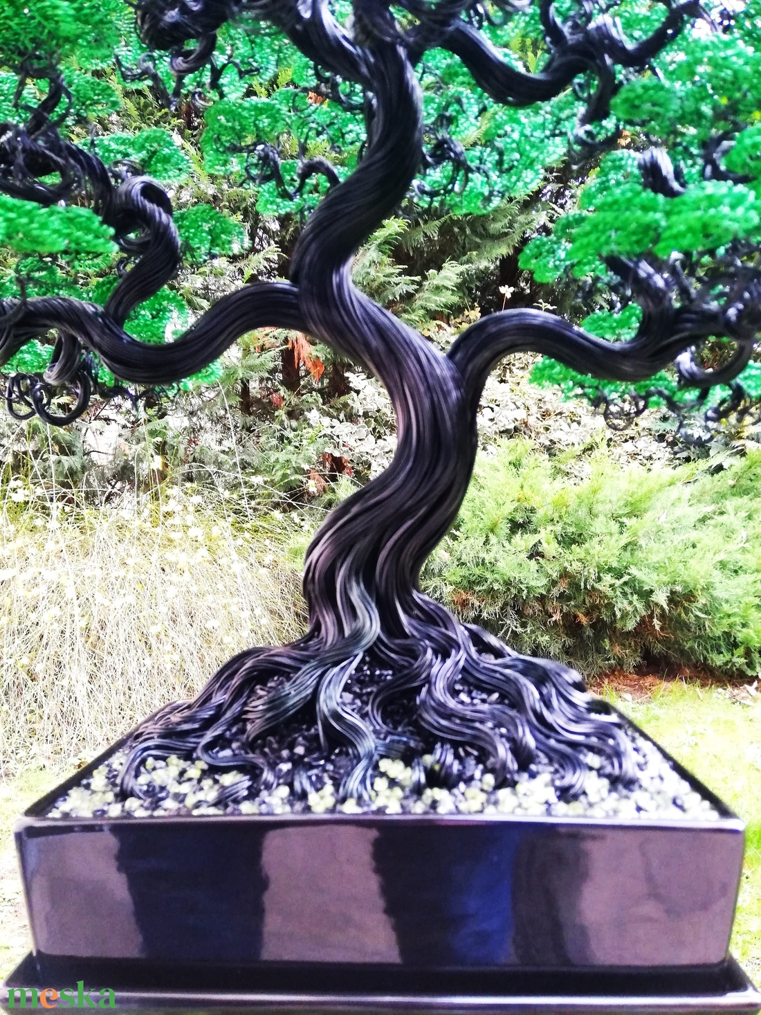Zöld bonsai - művészet - szobor - fém - Meska.hu