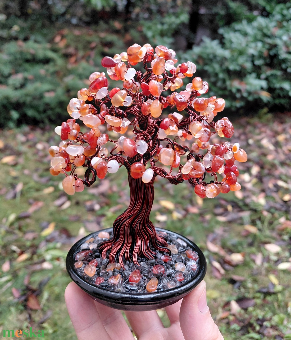 Karneol rézfa - otthon & életmód - dekoráció - asztal és polc dekoráció - bonsai - Meska.hu