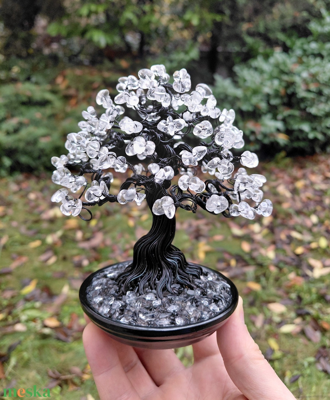 Hegyikristály rézfa - otthon & életmód - dekoráció - asztal és polc dekoráció - gyöngyfa, ásványfa - Meska.hu