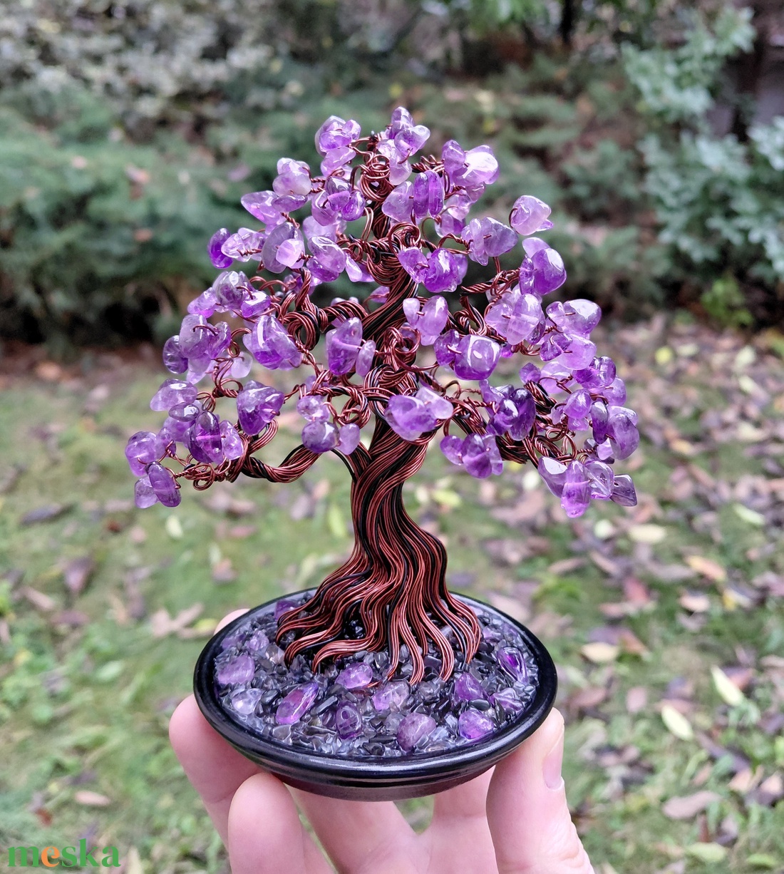 Ametiszt rézfa - otthon & életmód - dekoráció - asztal és polc dekoráció - bonsai - Meska.hu