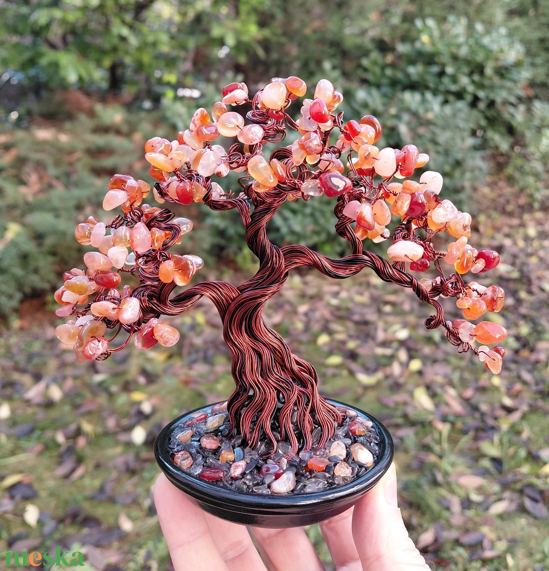 Karneol rézfa - otthon & életmód - dekoráció - asztal és polc dekoráció - bonsai - Meska.hu