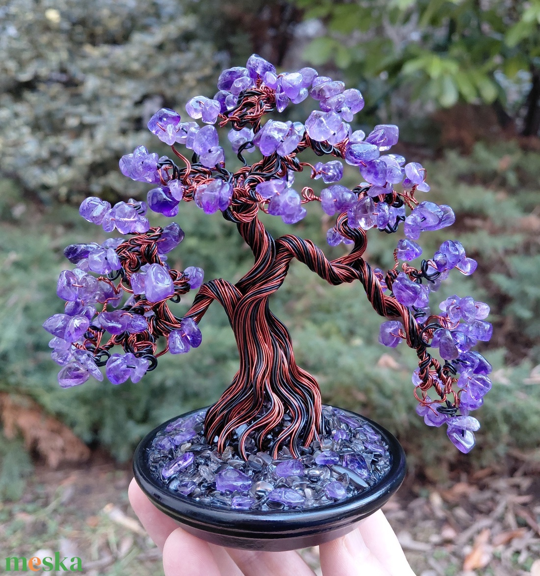 Ametiszt rézfa - otthon & életmód - dekoráció - asztal és polc dekoráció - bonsai - Meska.hu