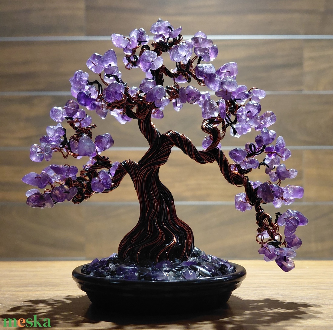 Ametiszt rézfa - otthon & életmód - dekoráció - asztal és polc dekoráció - bonsai - Meska.hu