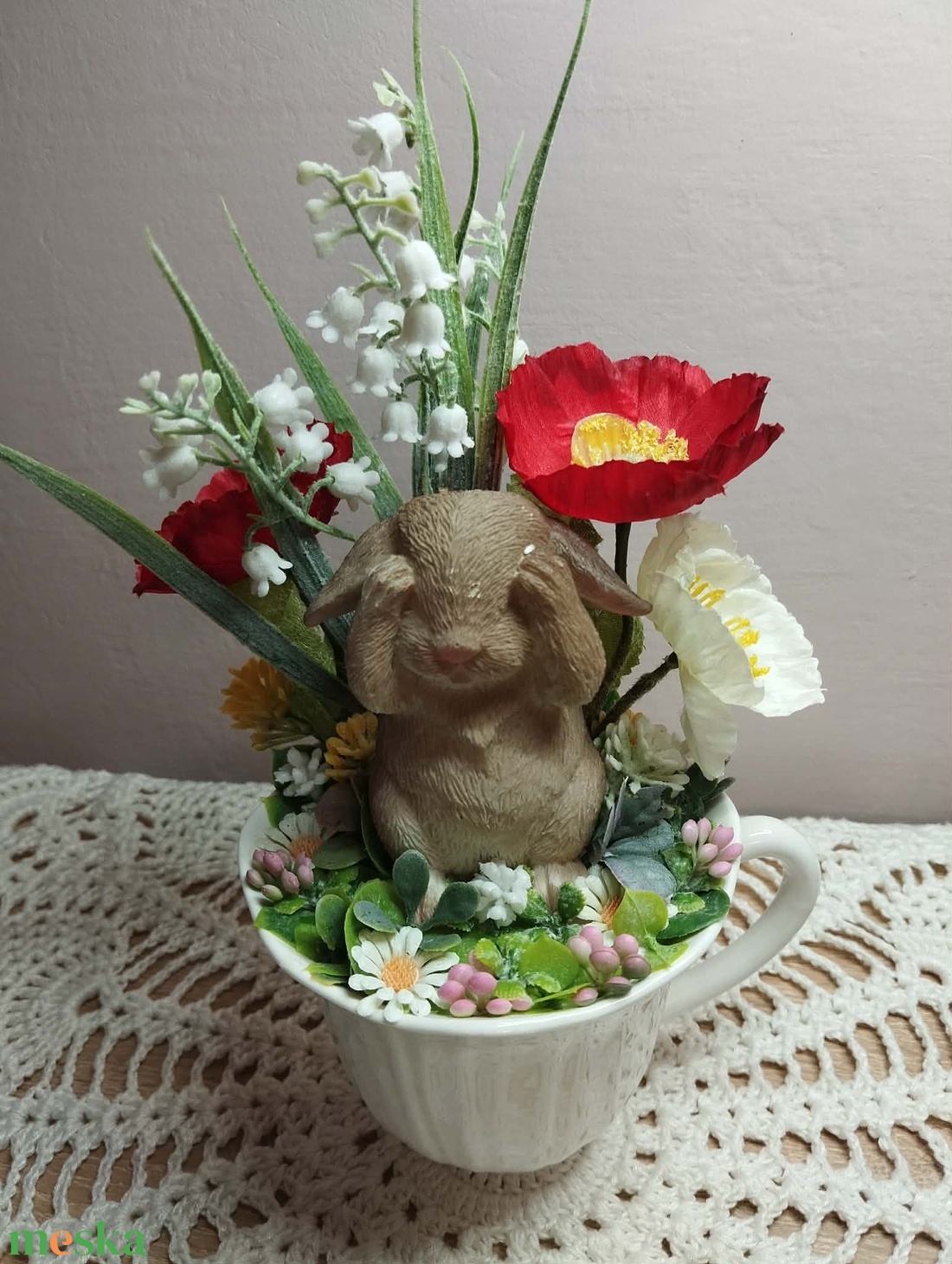 Húsvéti asztaldísz - ünnepi díszek, dekorációk - húsvéti díszek és dekorációk - húsvéti abrosz, terítő - Meska.hu