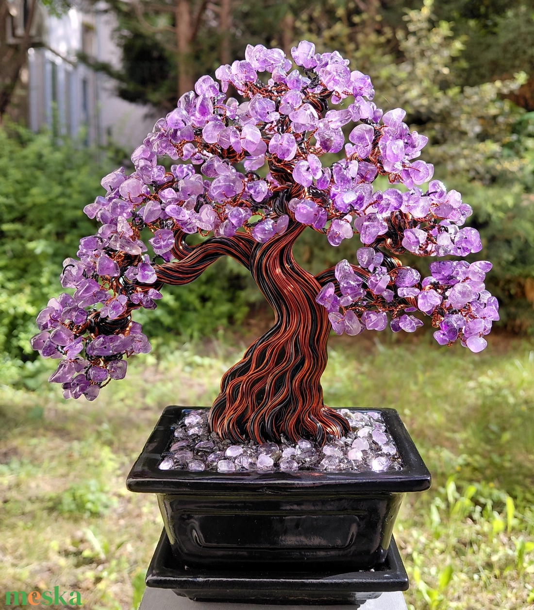 Ametiszt rézfa - otthon & életmód - dekoráció - asztal és polc dekoráció - bonsai - Meska.hu