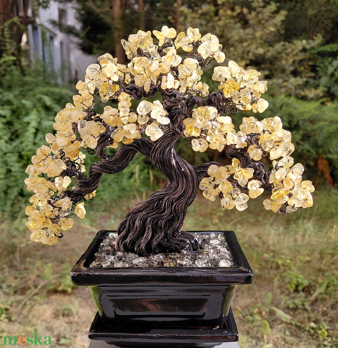 Citrin rézfa - otthon & életmód - dekoráció - asztal és polc dekoráció - bonsai - Meska.hu