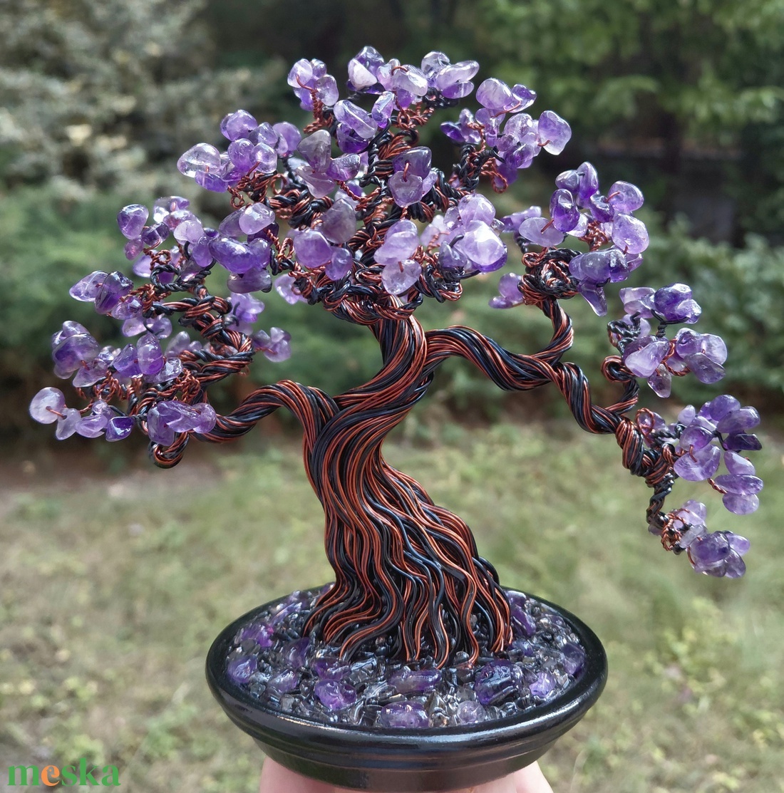 Ametiszt rézfa - otthon & életmód - dekoráció - asztal és polc dekoráció - bonsai - Meska.hu