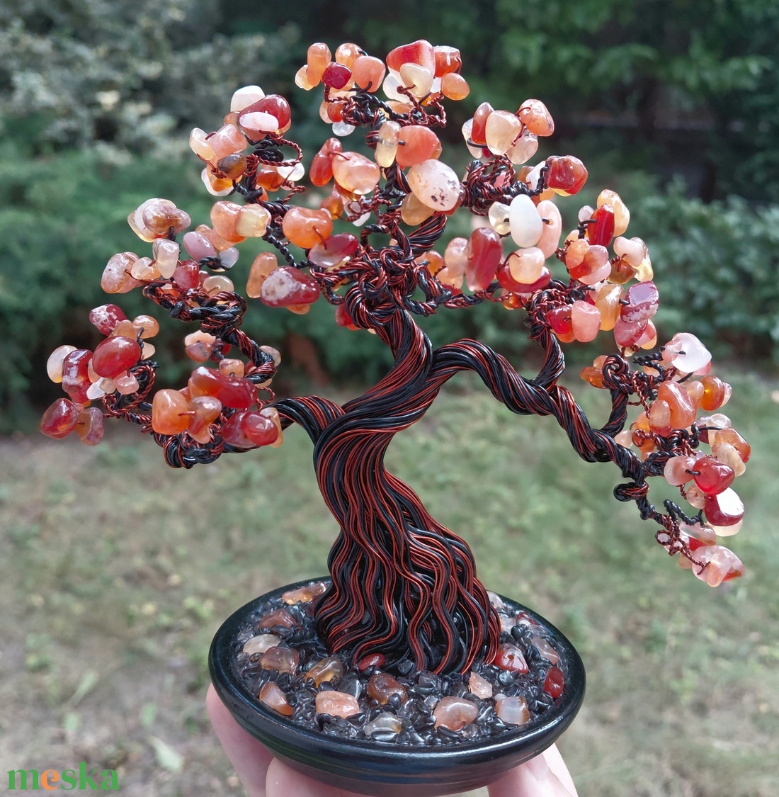 Karneol rézfa - otthon & életmód - dekoráció - asztal és polc dekoráció - bonsai - Meska.hu