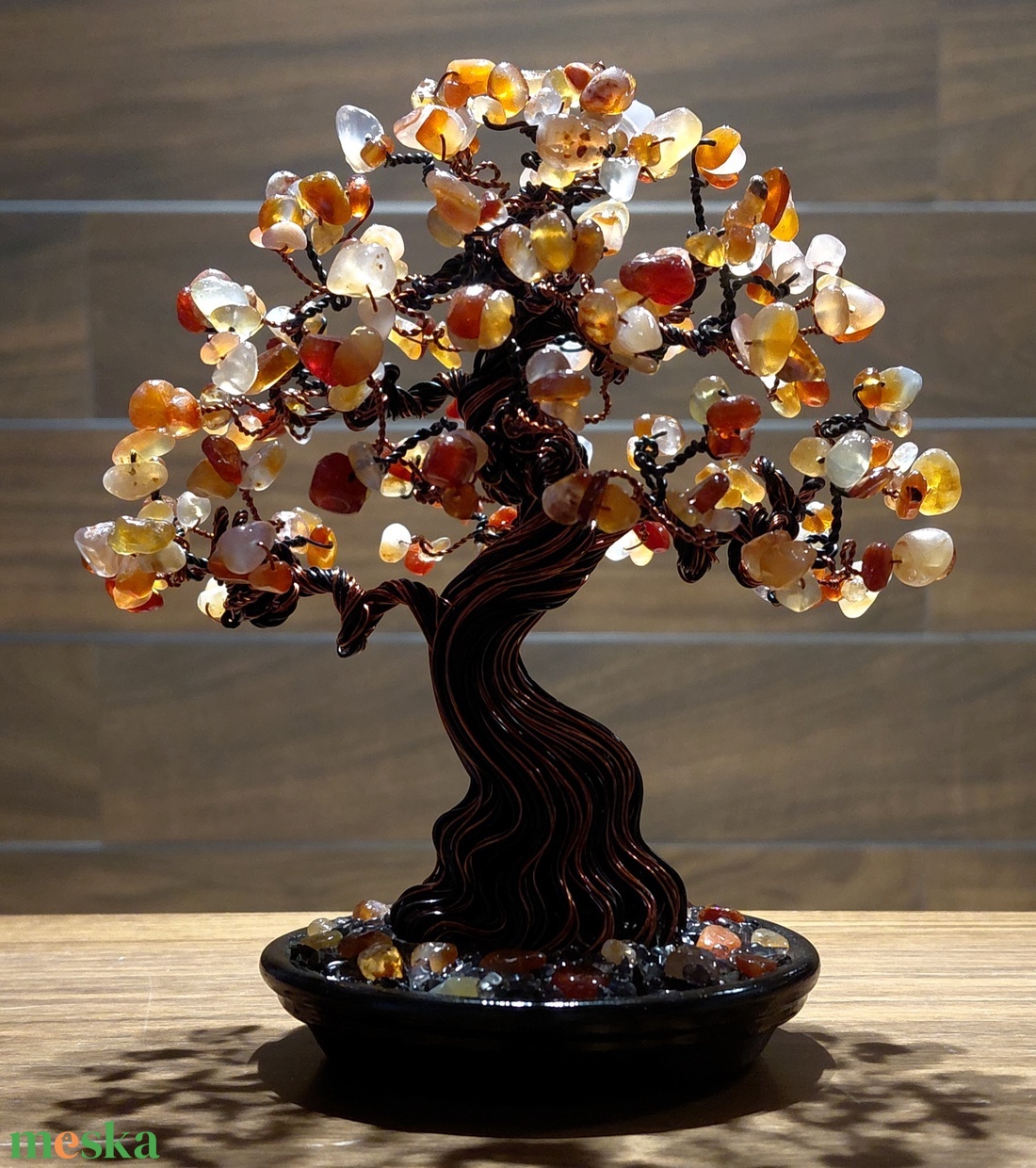 Karneol rézfa - otthon & életmód - dekoráció - asztal és polc dekoráció - bonsai - Meska.hu