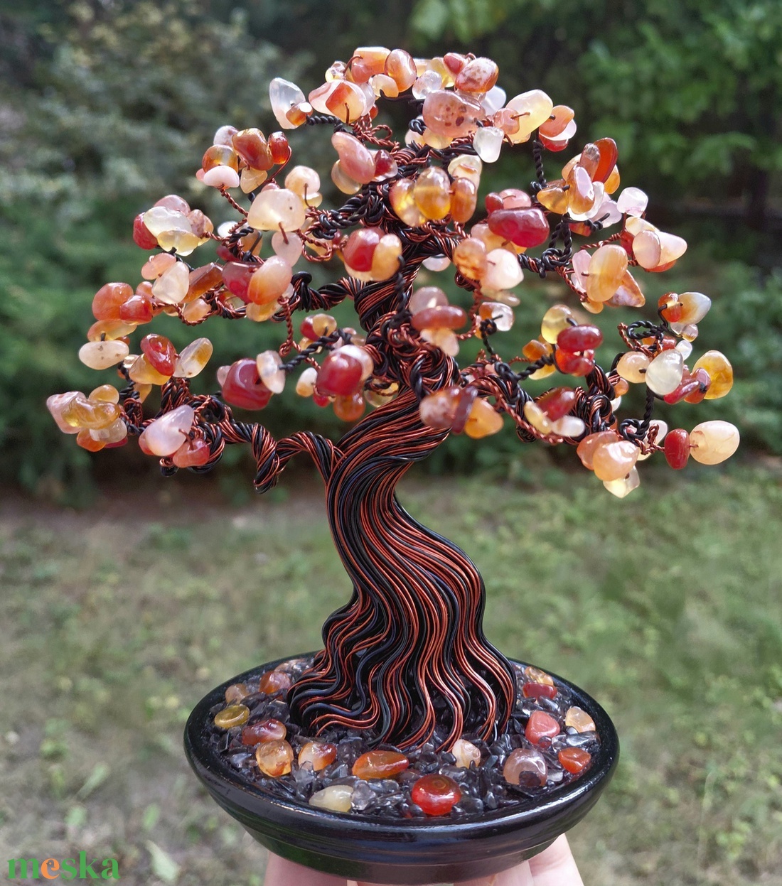 Karneol rézfa - otthon & életmód - dekoráció - asztal és polc dekoráció - bonsai - Meska.hu