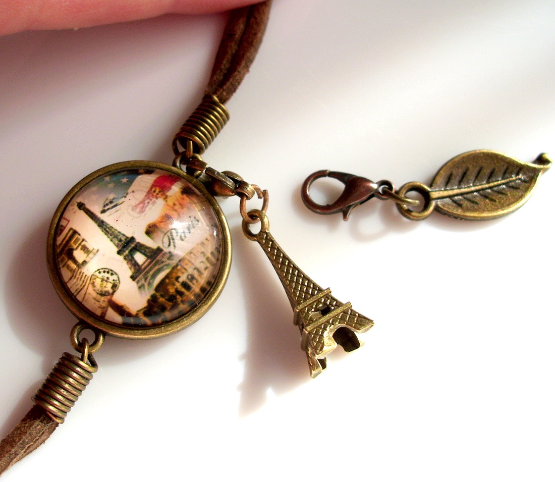 Párizs , Eiffel torony karkötő+ajándék charm -  - Meska.hu